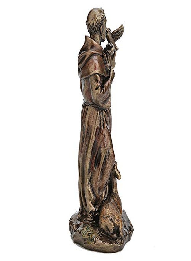 Veronese Design 3 3/8 Inch Saint Francis of Assisi Cast Resin Hand Painted Antique Bronze Finish Statue Home Decor - Image 3