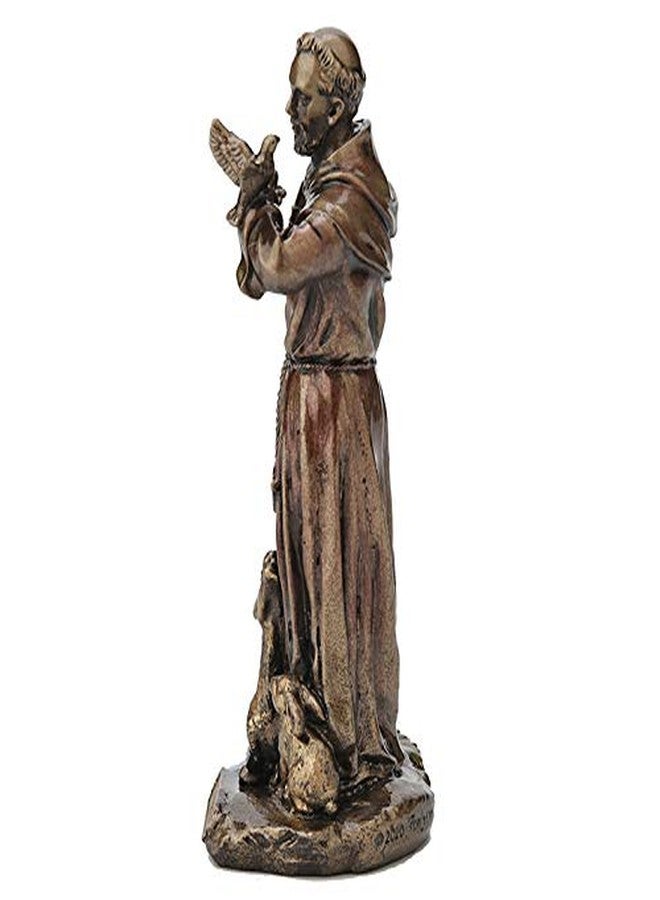 Veronese Design 3 3/8 Inch Saint Francis of Assisi Cast Resin Hand Painted Antique Bronze Finish Statue Home Decor - Image 5