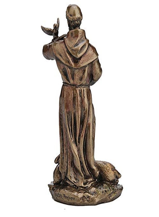Veronese Design 3 3/8 Inch Saint Francis of Assisi Cast Resin Hand Painted Antique Bronze Finish Statue Home Decor - Image 4