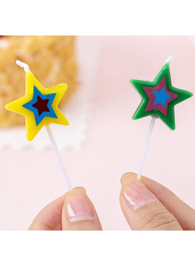 Aprildecember Mixed Star Candles, Multi-Color Cake Candle Toppers for Birthday Baby Shower Party Wedding Cake Decoration Supplies (Pack of 5) - Image 4
