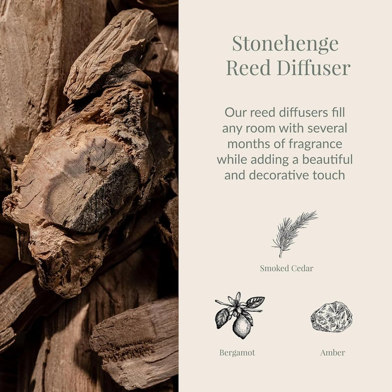 Archipelago Botanicals Stonehenge Diffuser - 8.2 Fl Oz with Smoked Cedarwood, Bergamot, and Amber - Image 2