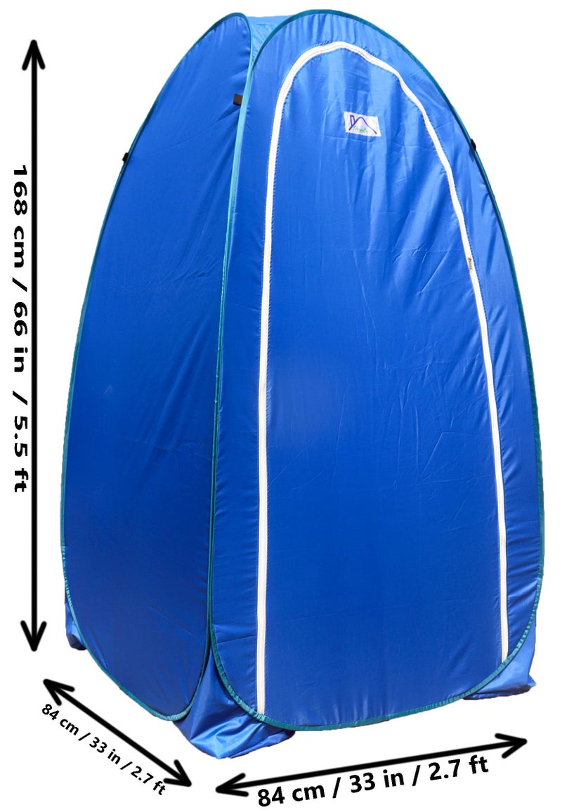 Homecute Foldable Portable Pop-Up Cloth Changing Tent Or Toilet Tent For Camping Hiking And Picnic Length:84 Cm/2.7 Ft X Width: 84 Cm/2.7 Ft X Height:168 Cm/5.5 Ft. (Blue) - Polyester - Image 5