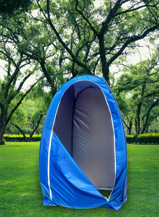Homecute Foldable Portable Pop-Up Cloth Changing Tent Or Toilet Tent For Camping Hiking And Picnic Length:84 Cm/2.7 Ft X Width: 84 Cm/2.7 Ft X Height:168 Cm/5.5 Ft. (Blue) - Polyester - Image 3