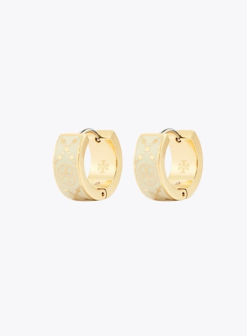 TB Tory Burch Women's T MONOGRAM Small Hoop Earrings  - Image 1