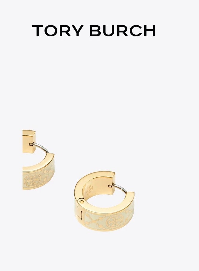 TB Tory Burch Women's T MONOGRAM Small Hoop Earrings  - Image 2