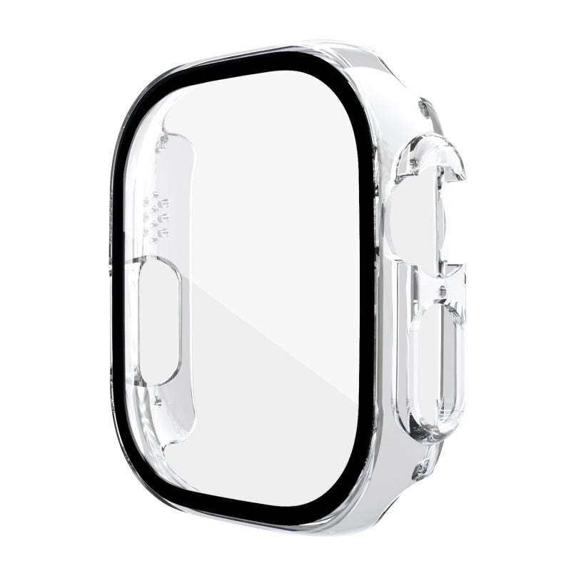 Tempered Glass Screen Protector Case: 2 Pack Transparent Hard PC Bumper With 9H Tempered Glass - Full Coverage Protection For Apple Watch Series 8/7/6/5/4/SE/SE 2 45mm - Image 1