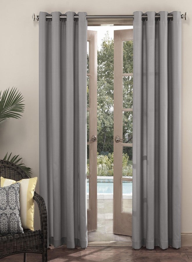 Sun Zero Marina Indoor/Outdoor UV Protectant Energy Efficient Grommet Curtain Panel, 54" x 84", Gray - Image 5