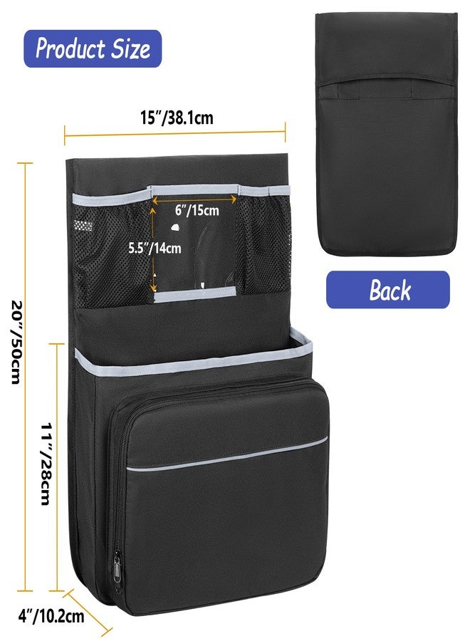 GRAOSO 15” x 20” Chair Pocket For Classroom, 1 Piece Seat Sack, Chairback Buddy Organizer Pocket for School, Kindergarten with Name Tag, Mesh Pockets, Binder Pages Storage, Black (Patented Design) - Image 5