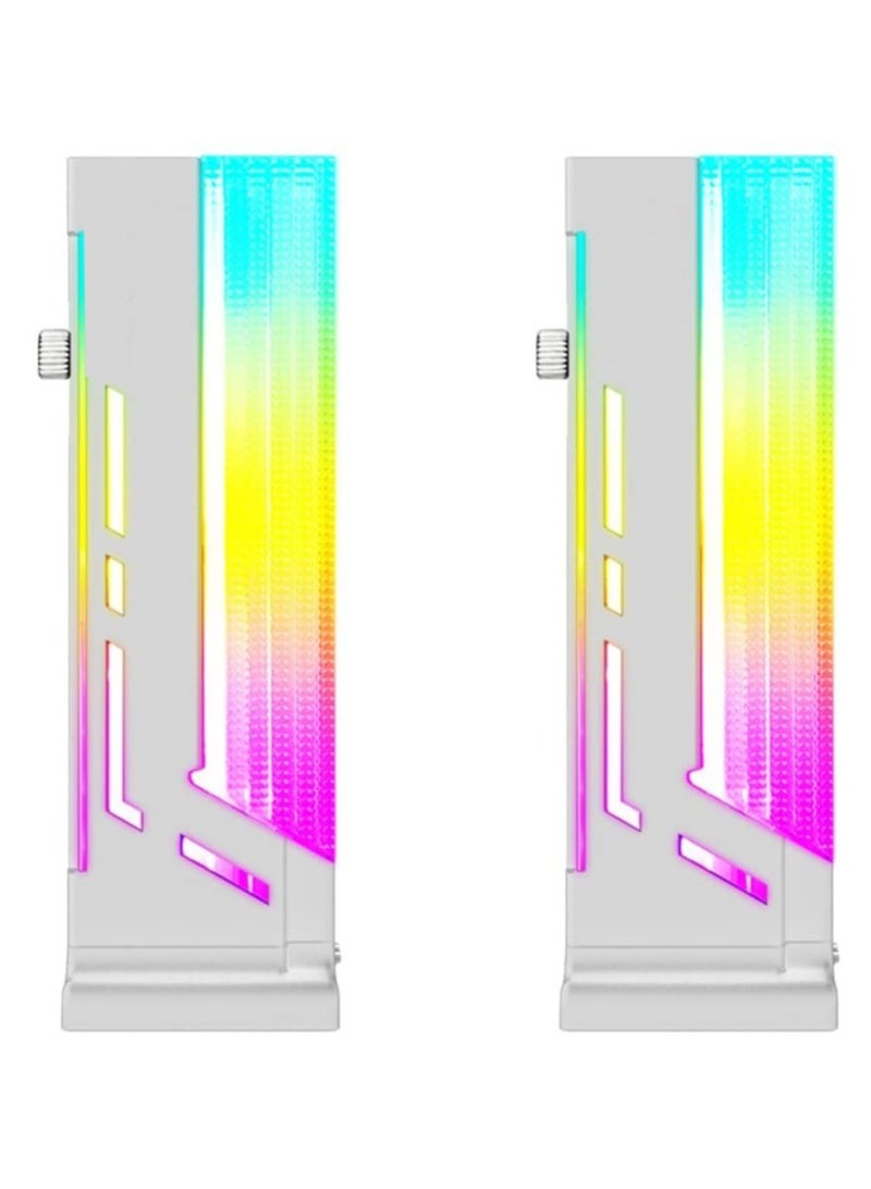 Vertical RGB GPU Support Bracket for Coolmoon CM-GH2 Colorful Graphics Card, 5V 3 Pin ARGB Sync, Aluminum Alloy Design, White Color - Image 1