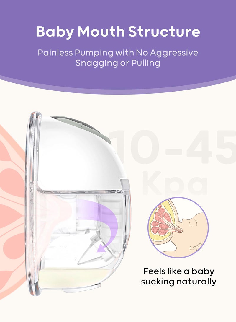 EzzySo Portable Rechargeable Electric Wearable Breast Pump - 3 Modes & 9 Levels, Milk Extractor with Massage & Breastfeeding Modes - Image 4