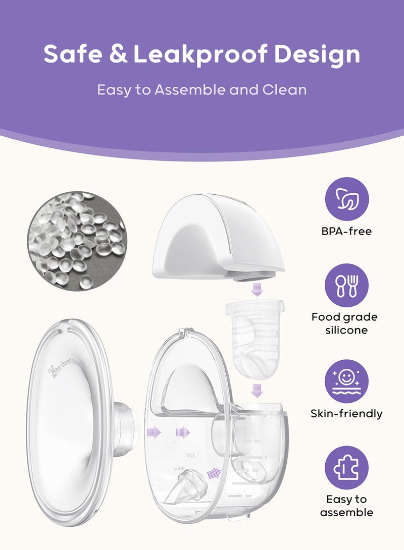 EzzySo Portable Rechargeable Electric Wearable Breast Pump - 3 Modes & 9 Levels, Milk Extractor with Massage & Breastfeeding Modes - Image 5