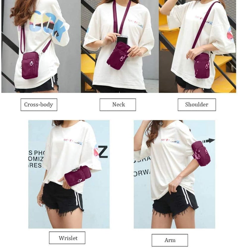 WATACHE Sports Armband Outdoor Sweat-Proof Running Armbag Cross-Body Shoulder Casual Wallet Purse Gym Fitness Cell Phone Bag Key Holder for iPhone13 Pro/ 12 Pro/Xs Max/Xr,Galaxy S10 Plus, P30 Pro (#14) - Image 4