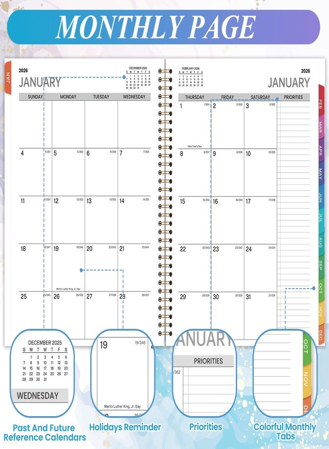 Coboll 2026 Appointment Book - Daily Planner 2026 from Jan. 2026 - Dec. 2026, 30-Minute Interval, Hourly Planner 2026 with Colorful Tabs and Inner Pocket, 8.5" x 11" - Image 4