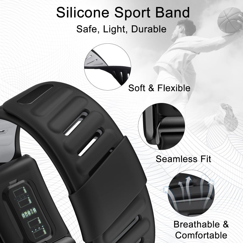 surundo Silicone Sport Band Compatible with Whoop 4.0 Band Strap Men Women, Soft Breathable Sport Adjustable Waterproof Replacement Wristbands Straps for Whoop 4.0 Bands - Image 2