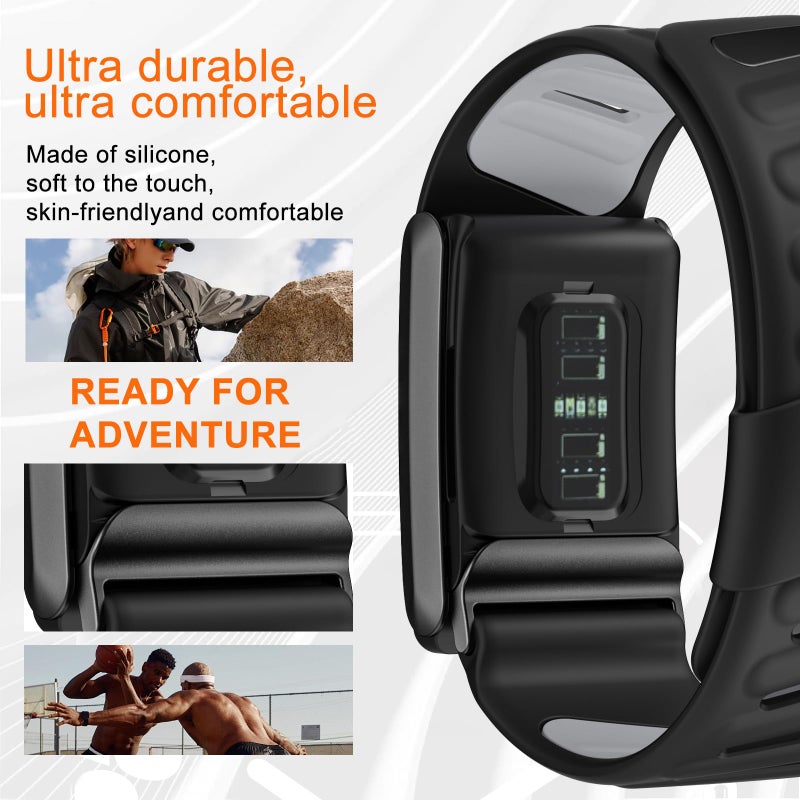 surundo Silicone Sport Band Compatible with Whoop 4.0 Band Strap Men Women, Soft Breathable Sport Adjustable Waterproof Replacement Wristbands Straps for Whoop 4.0 Bands - Image 3