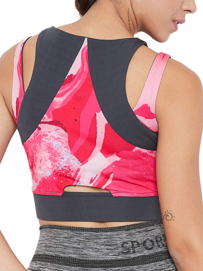 Clovia Women's Polyester Lightly Padded Wire Free Sports Bra (BR2159P22S_Pink_S) - Image 4