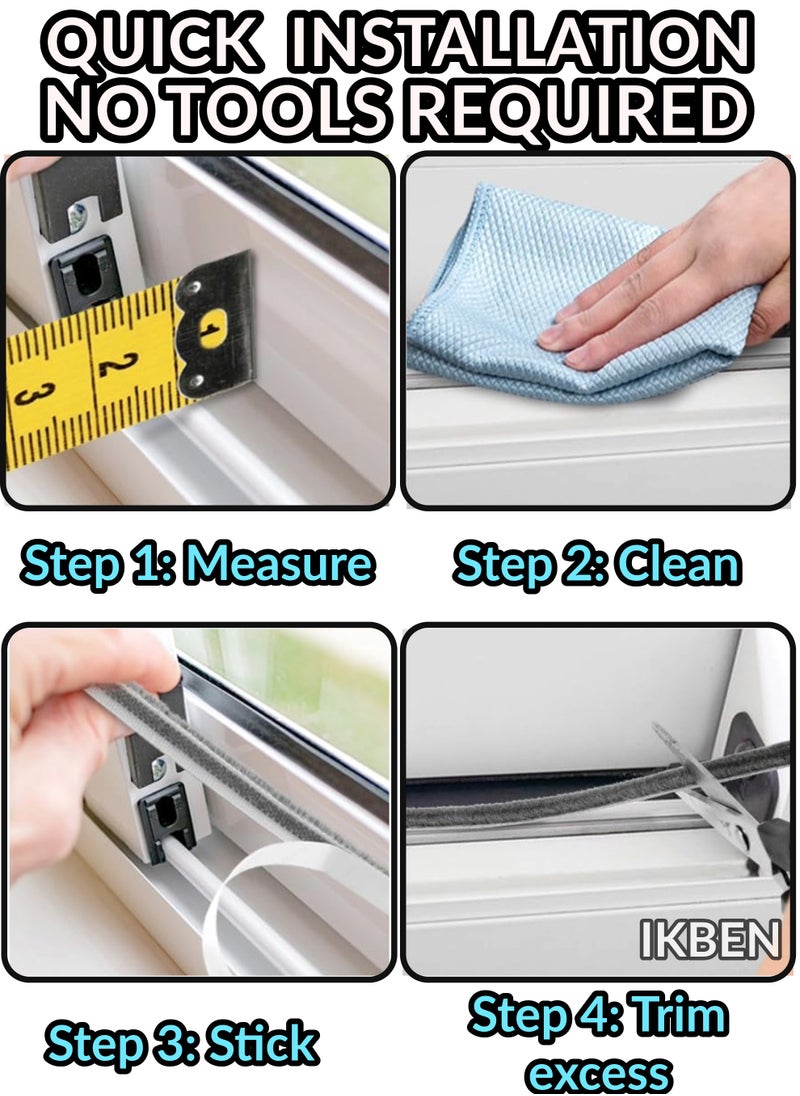 IKBEN IKBEN Self-Adhesive Weather Stripping Seal - 5-in-1 Protection Against Dust, Sand, Noise, Drafts & Insects，Door/Window Gap Blocker, Energy Saving, Cut to Fit (9mm x 5m)  - Image 5