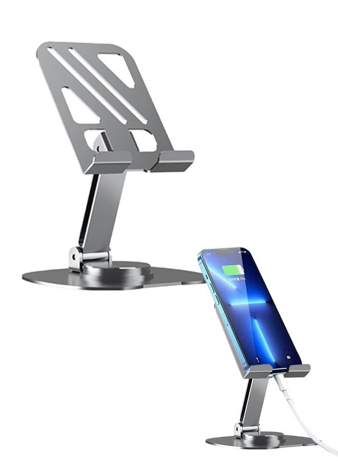 Adjustable Phone Stand, Metal Bottom Desktop Phone Stand, Computer Desk Accessories For Iphone 16 Stand, Suitable For All Phones Switch Kindle Ipad Tablet 4-10 Inches  - Image 1