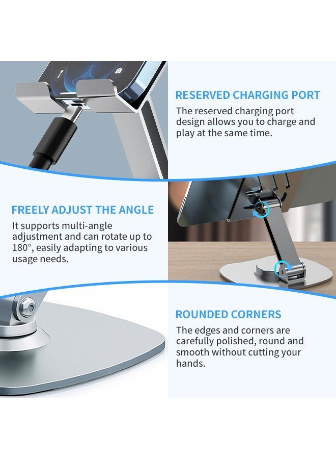 Adjustable Phone Stand, Metal Bottom Desktop Phone Stand, Computer Desk Accessories For Iphone 16 Stand, Suitable For All Phones Switch Kindle Ipad Tablet 4-10 Inches  - Image 3