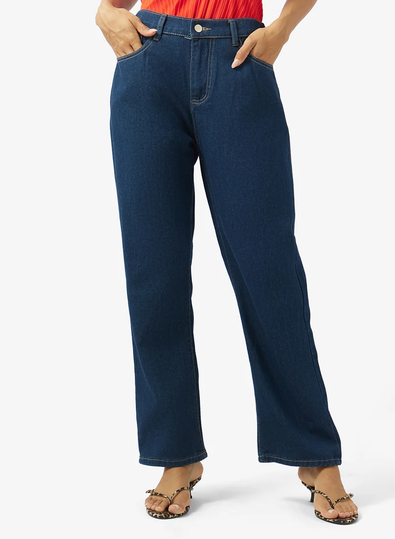 Ginger Mid Rise Straight Fit Jeans