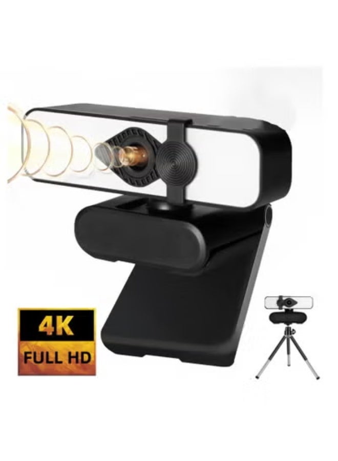 كاميرا ويب 4K Ultra HD 30FPS مع التركيز التلقائي والعدسة ذات الزاوية الواسعة - توصيل وتشغيل USB ، ميكروفون إلغاء الضوضاء المدمج ، موقف قابل للتعديل للبث / الاجتماعات - Image 1