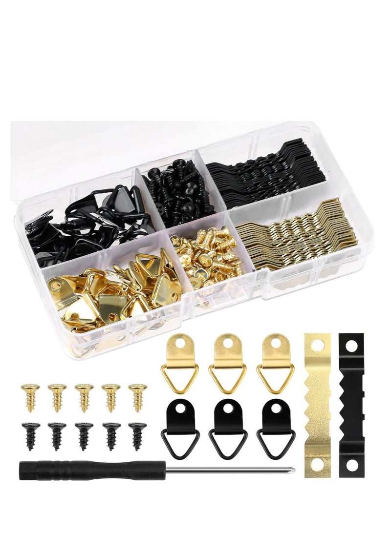 Picture Hanging Hooks Kit, Photo Frame Hangers with Screws, Wall Decoration 