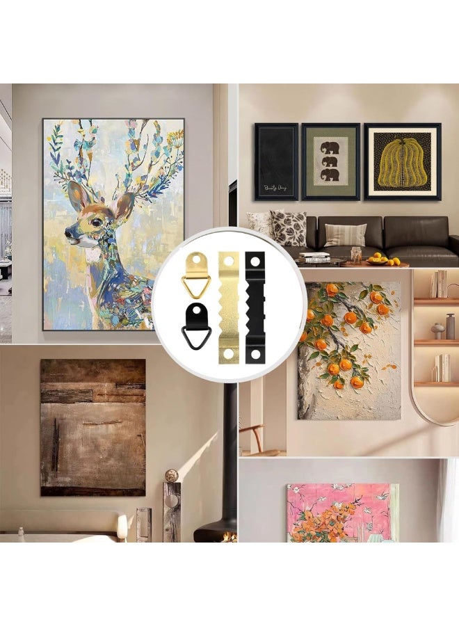 251Pcs Picture Hanging Hooks Kit, Photo Frame Hangers with Screws, Wall Decoration, Picture Frame Wall Mounting Hardware, D Ring Picture Hangers Assortment for Home Office - Image 5