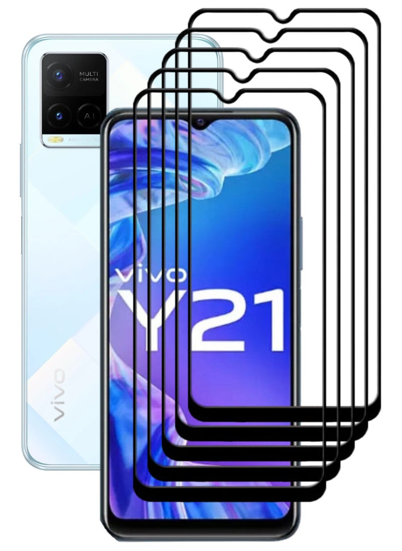 ACLIX 5 Pieces Antistatic ESD Dustproof Premium Quality High Definition Tempered Glass Screen Protector Designed For vivo Y21 - Image 1