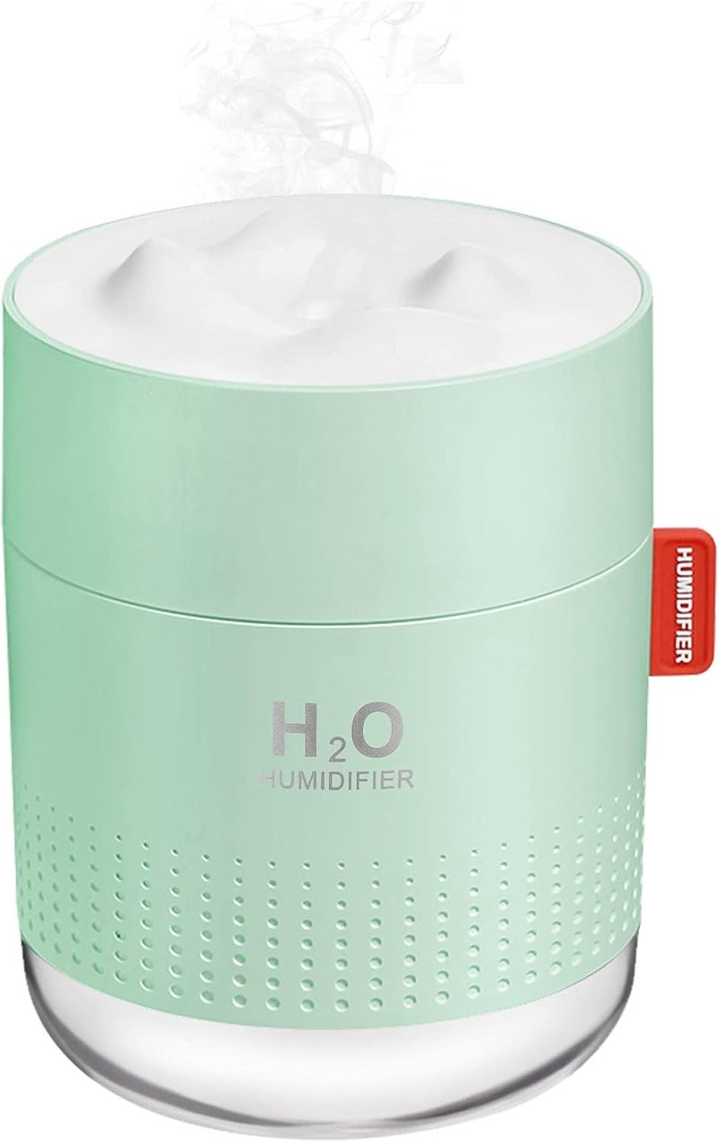 MOVTIP Green Portable Mini Humidifier, 500ml Small Cool Mist USB Desktop Humidifier for Baby Bedroom, Travel, Office, Home - Auto Shut-Off, 2 Mist Modes, Super Quiet - Image 1