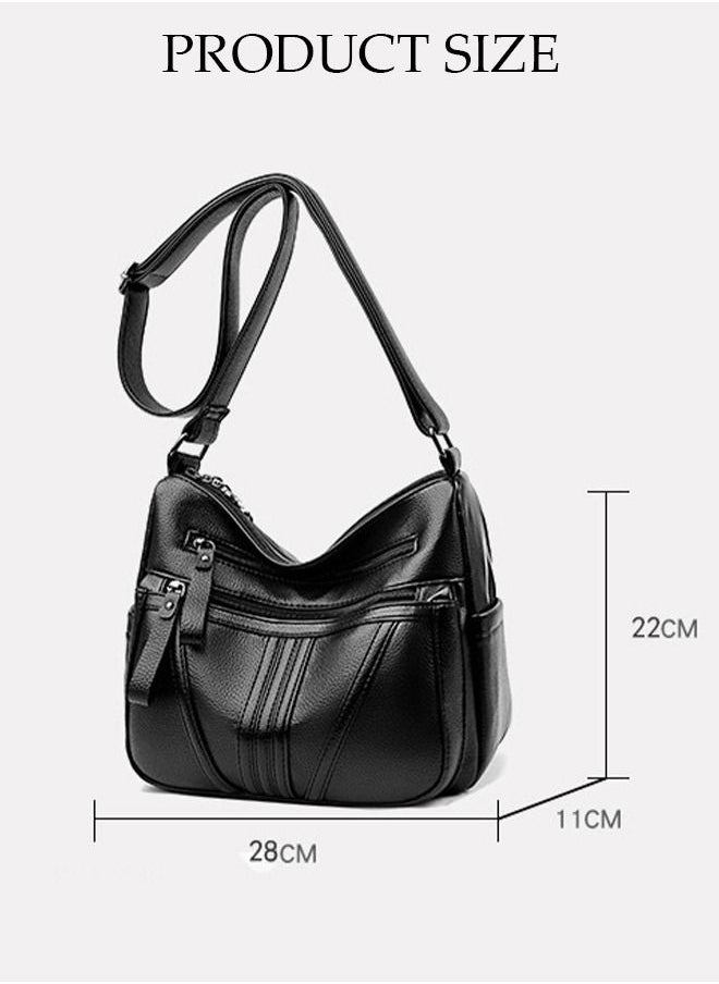 DUNISO - Crossbody Bag For Women Waterproof Wear Resistant Shoulder Bag Large Capacity Softable Faux Leather Cross-body Bag With Adjustable Strap For Ladies - Image 1