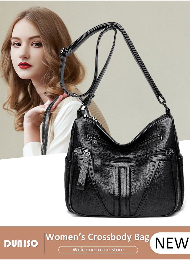DUNISO - Crossbody Bag For Women Waterproof Wear Resistant Shoulder Bag Large Capacity Softable Faux Leather Cross-body Bag With Adjustable Strap For Ladies - Image 1