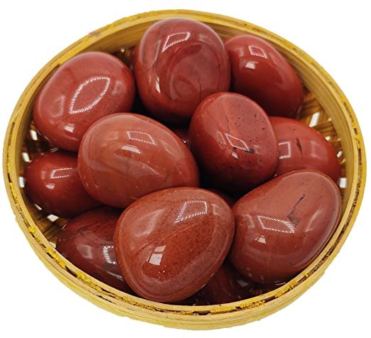 Nilkanth Agate Red Jasper Tumbled Stone Pebbles for Vastu Feng Shui Aura Chakra Reiki Healing Crystals 200grams Cane Basket 100 Natural Original  - Image 1
