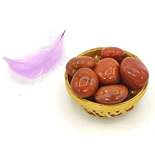Nilkanth Agate Red Jasper Tumbled Stone Pebbles for Vastu Feng Shui Aura Chakra Reiki Healing Crystals 200grams Cane Basket 100 Natural Original  - Image 2