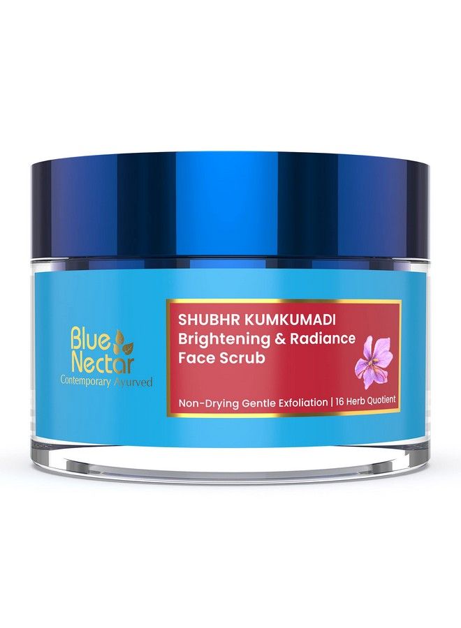 Blue Nectar مقشر الوجه بزيت كومكومادي لبشرة متوهجة مقشر أيورفيدي لإزالة السمرة والرؤوس السوداء (16 عشبة 50 جرام) - Image 1