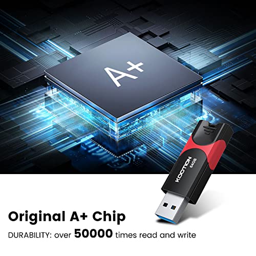 KOOTION Flash Drive 64 GB USB 3.0 Flash Drive Thumb Drive Retractable 64G Memory Stick Ultra High Speed USB Stick Rugged Jump Drive with LED Indicator for Data Storage and Transfer - Image 4