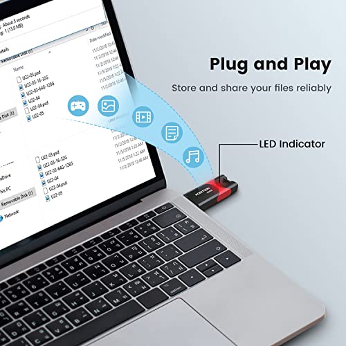KOOTION Flash Drive 64 GB USB 3.0 Flash Drive Thumb Drive Retractable 64G Memory Stick Ultra High Speed USB Stick Rugged Jump Drive with LED Indicator for Data Storage and Transfer - Image 3
