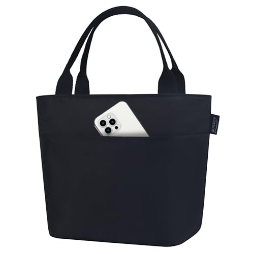 Aosbos Aosbos Lunch Bag Lunch Box for Women Lunch Tote Bag Insulated Lunch Cooler Bag Thermal LunchBox Adult Bolsa Termica Almuerzo Lonchera Black
