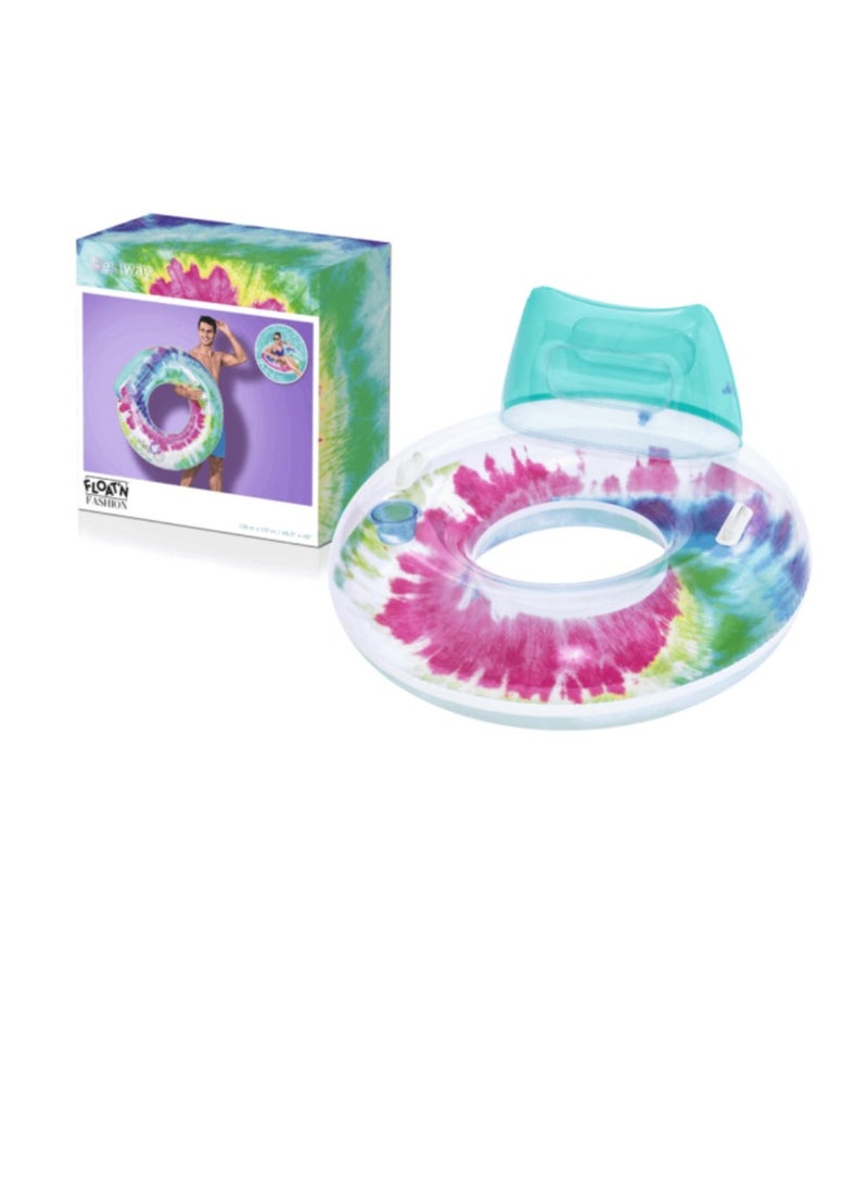 بست واي - BESTWAY ARMCHAIR MATTRESS Tie Dye Deluxe Swim Ring 118 x1 17CM - No:43637 - Image 1
