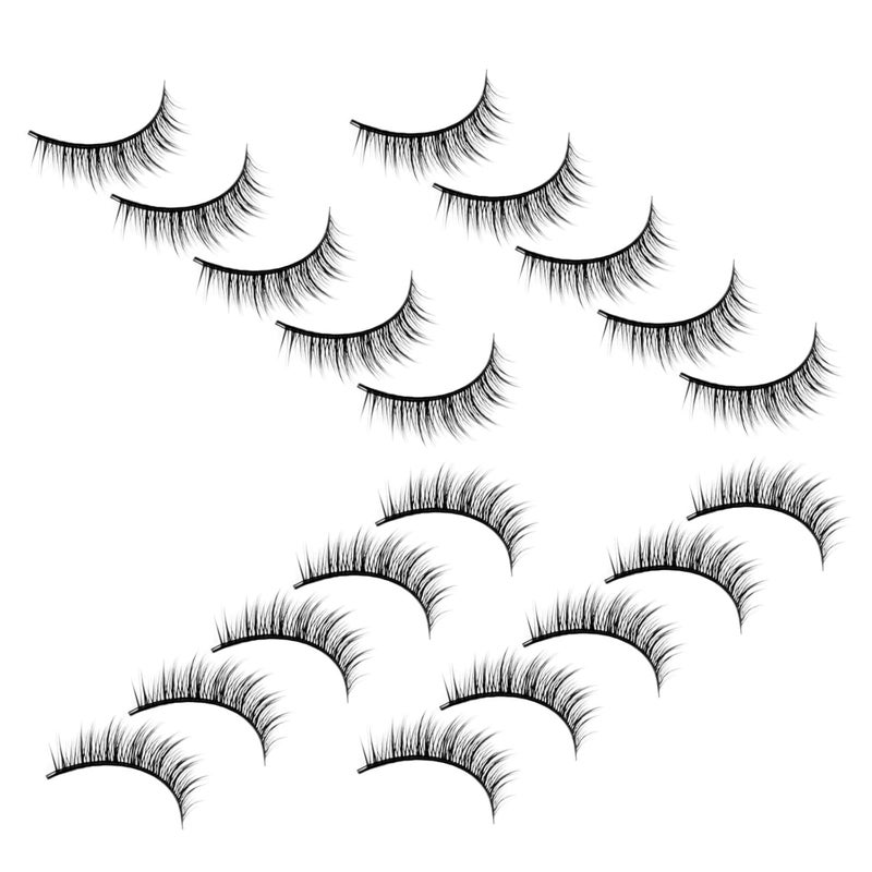 Global assorted color picks HOMSFOU 10 Pairs Natural False Eyelashes Crossed Dense Design Hard Stem, Nude Makeup Fake Lashes Kit for Women’s Daily Wear and Special Occasions All-round unified build - Image 1