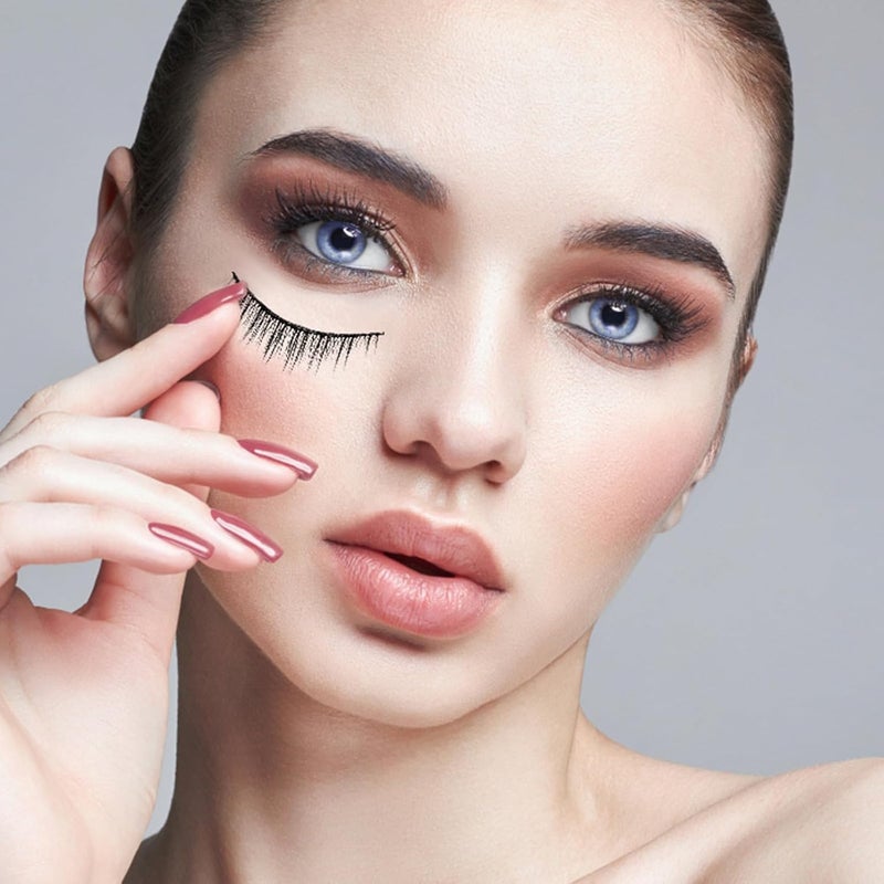 Global assorted color picks HOMSFOU 10 Pairs Natural False Eyelashes Crossed Dense Design Hard Stem, Nude Makeup Fake Lashes Kit for Women’s Daily Wear and Special Occasions All-round unified build - Image 4