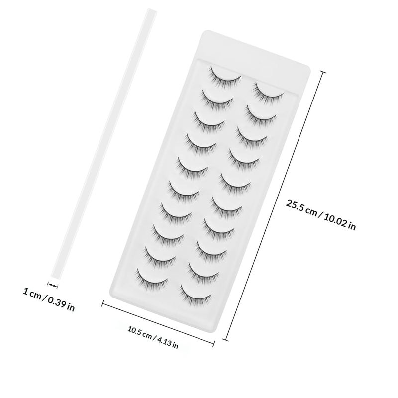 Global assorted color picks HOMSFOU 10 Pairs Natural False Eyelashes Crossed Dense Design Hard Stem, Nude Makeup Fake Lashes Kit for Women’s Daily Wear and Special Occasions All-round unified build - Image 2