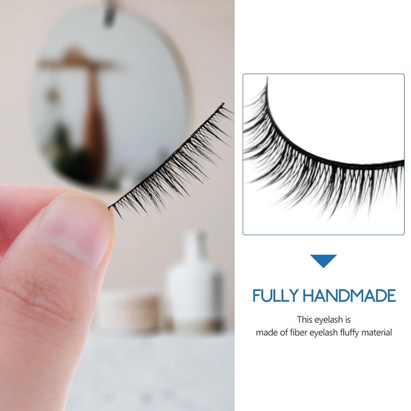 Global assorted color picks HOMSFOU 10 Pairs Natural False Eyelashes Crossed Dense Design Hard Stem, Nude Makeup Fake Lashes Kit for Women’s Daily Wear and Special Occasions All-round unified build - Image 3