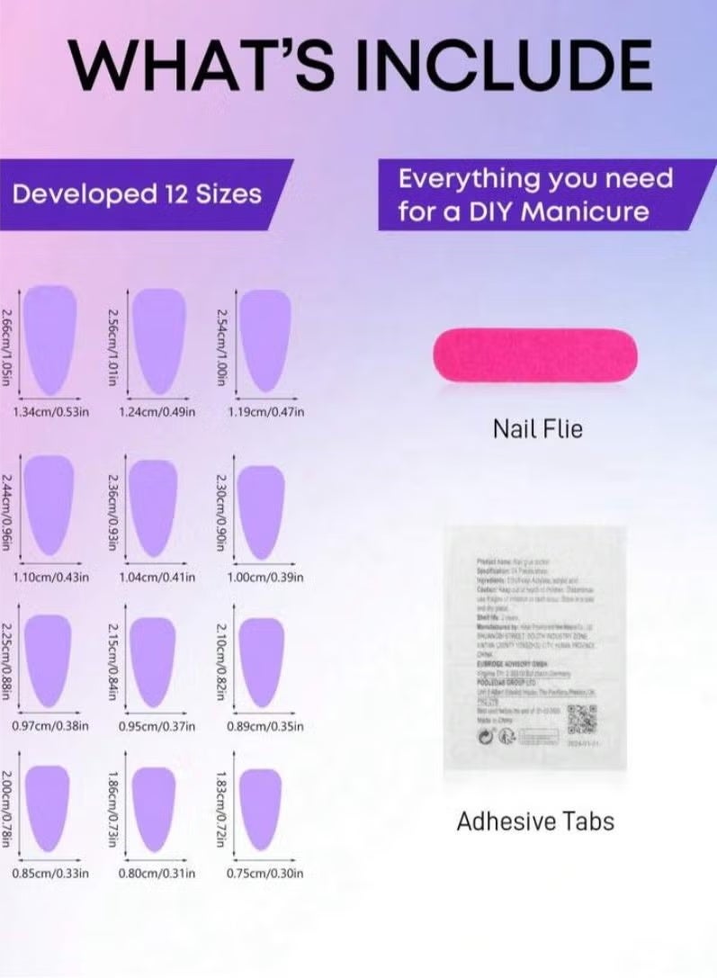 GlamKit Stick On Nails Add a Romantic Touch with 24Pcs White False Nails Simple Style Mini Press On Nails Gift for Women Girls Fake Nails French False Nails - Image 5