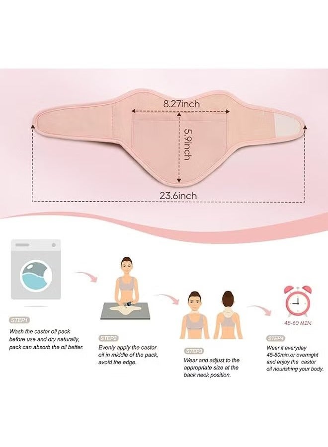 general Castor oil wrap for neck and décolletage to reduce clutter, natural bamboo cotton castor oil pack, soft and portable compression to soothe the back triangle of the neck - Image 4