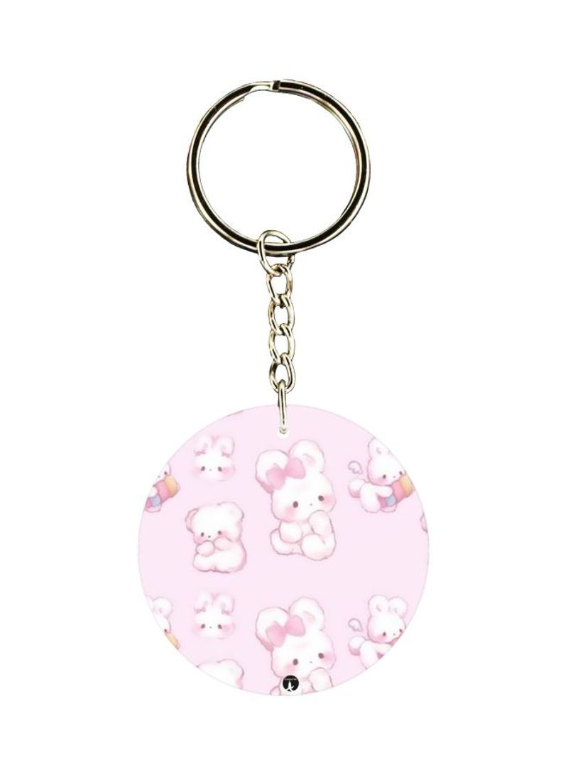 RKN Teddy Bear Printed Double Sided Keychain