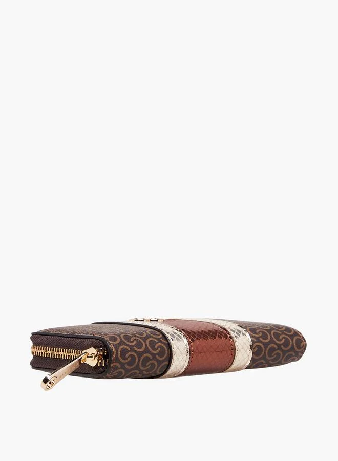 Celeste Monogram Print Zip Around Wallet