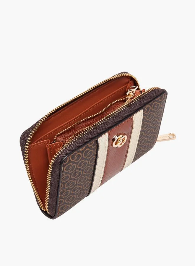 Celeste Monogram Print Zip Around Wallet