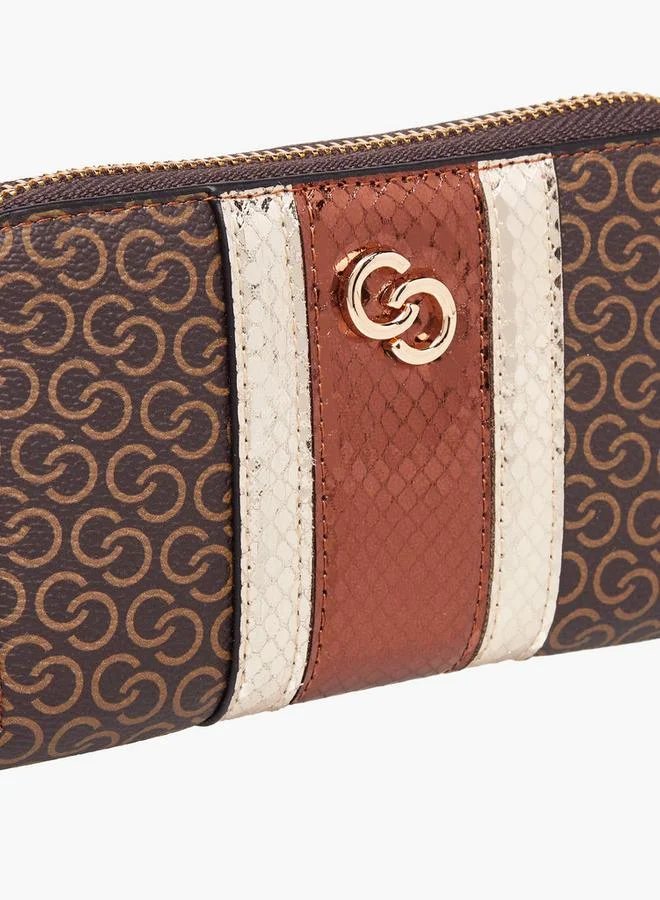 Celeste Monogram Print Zip Around Wallet
