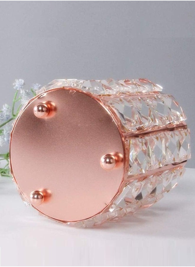 daroge - Multifunctional Luxury Diamond Bling Glitter Cylinder Crystal Makeup Brush Holder Golden - Image 1