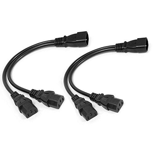 AuKvi 2Pack UPS Server Y Splitter C14 to 2 x C13 Power Adapter Cable Cord - Image 1